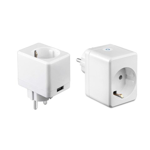 Gniazdo Adapter Przelotka z USB SMART WiFi V-TAC Amazon Alexa, Google Home, Nest VT-5002 Gniazdo Adapter Przelotka z USB SMART WiFi V-TAC Amazon Alexa, Google Home, Nest VT-5002