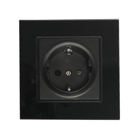 Gniazdo Szklane 16A Czarne 86x86mm V-TAC VT-5711 Gniazdo Szklane 16A Czarne 86x86mm V-TAC VT-5711