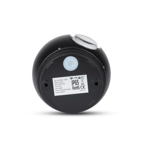 Kinkiet Ścienny V-TAC 6W LED Czarny Okrągły IP65 VT-836 3000K 660lm Kinkiet Ścienny V-TAC 6W LED Czarny Okrągły IP65 VT-836 3000K 660lm