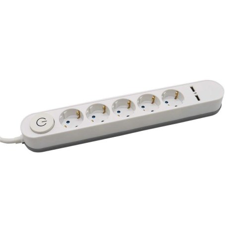 Listwa V-TAC 5 Gniazda 3m , Podświetlany Włącznik, 2xUSB 1.5mm2 BIAŁA VT-1115-3 Listwa V-TAC 5 Gniazda 3m , Podświetlany Włącznik, 2xUSB 1.5mm2 BIAŁA VT-1115-3