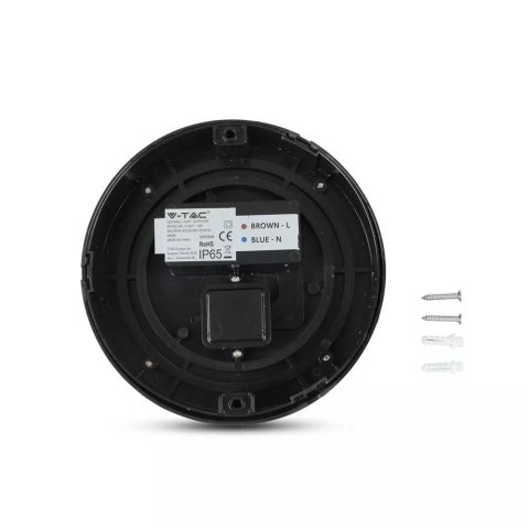 Oprawa Ścienna V-TAC 12W LED IP65 Czarny Okrągły VT-827 3000K 650lm