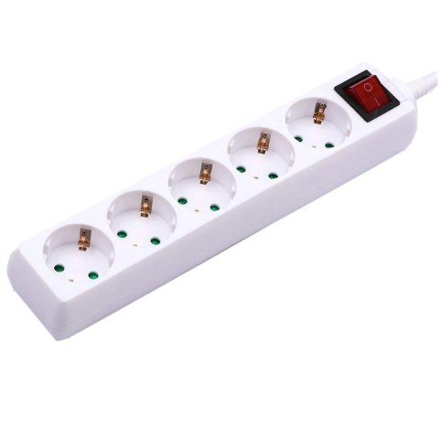 Przedłużacz 5 gniazd z włącznikiem V-TAC (3G 1.5MM2 X 1.5M) Biały VT-1115 Przedłużacz 5 gniazd z włącznikiem V-TAC (3G 1.5MM2 X 1.5M) Biały VT-1115