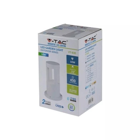 Słupek Ogrodowy V-TAC 10W LED IP65 Biały 25cm VT-830-W 3000K 450lm Słupek Ogrodowy V-TAC 10W LED IP65 Biały 25cm VT-830-W 3000K 450lm