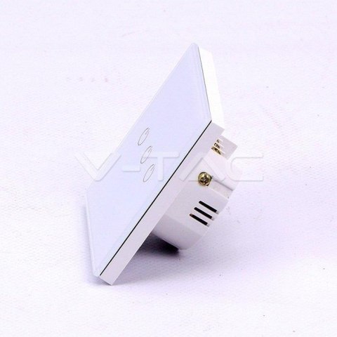 Włącznik Szklany SMART WiFi V-TAC Potrójny Biały Amazon Alexa, Google Home, Nest VT-5005 Włącznik Szklany SMART WiFi V-TAC Potrójny Biały Amazon Alexa, Google Home, Nest VT-5005
