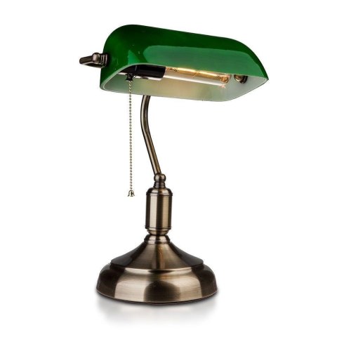 Lampa Bankierska V-TAC E27 Stare Złoto Zielony Klosz VT-7151-GR 5 Lat Gwarancji Lampa Bankierska V-TAC E27 Stare Złoto Zielony Klosz VT-7151-GR 5 Lat Gwarancji