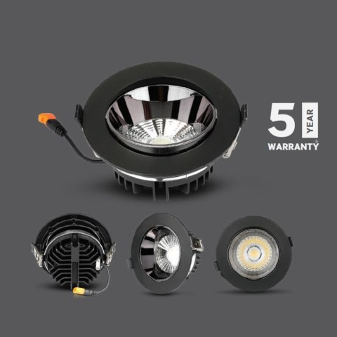 Oprawa Downlight V-TAC SAMSUNG CHIP 20W Czarna Uchylna VT-2-23 3000K 1600lm 5 Lat Gwarancji