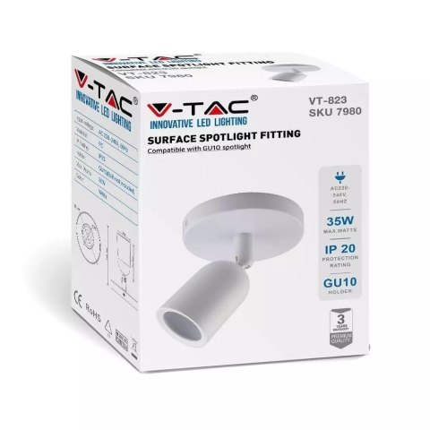 Oprawa Kinkiet V-TAC 1xGU10 Biała VT-823 Oprawa Kinkiet V-TAC 1xGU10 Biała VT-823