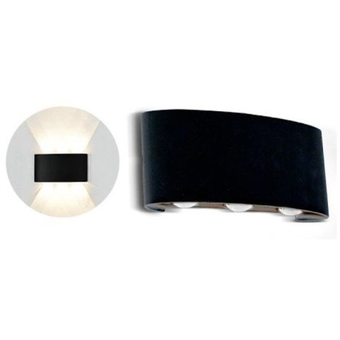 Oprawa Ścienna Góra Dół V-TAC 6W LED Czarna IP54 VT-846 3000K 540lm