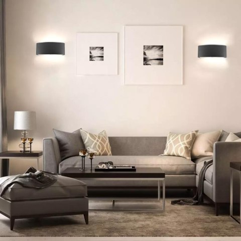 Oprawa Ścienna Góra Dół V-TAC 8W LED Czarna IP54 VT-848 3000K 800lm