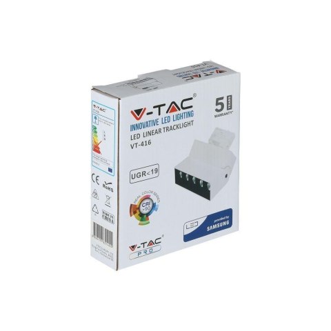 Oprawa Szynosystem 3F V-TAC 12W SAMSUNG CHIP CRI90+ Biała VT-416 2700K 960lm 5 Lat Gwarancji Oprawa Szynosystem 3F V-TAC 12W SAMSUNG CHIP CRI90+ Biała VT-416 2700K 960lm 5 Lat Gwarancji