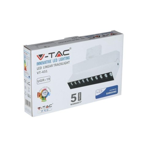 Oprawa Szynosystem 3F V-TAC 25W SAMSUNG CHIP CRI90+ Biała VT-431-W 2700K 2000lm 5 Lat Gwarancji