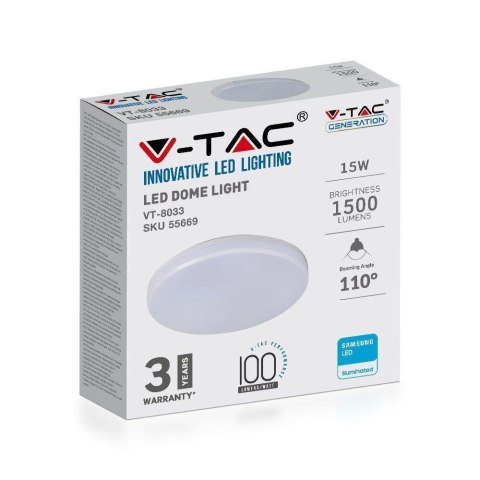 Plafon Natynkowy Okrągły V-TAC 15W LED SAMSUNG CHIP IP44 100Lm/W VT-8033 4000K 1500lm 3 Lata Gwarancji Plafon Natynkowy Okrągły V-TAC 15W LED SAMSUNG CHIP IP44 100Lm/W VT-8033 4000K 1500lm 3 Lata Gwarancji
