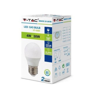 Żarówka LED V-TAC 4W E27 Kulka G45 VT-1830 2700K 320lm