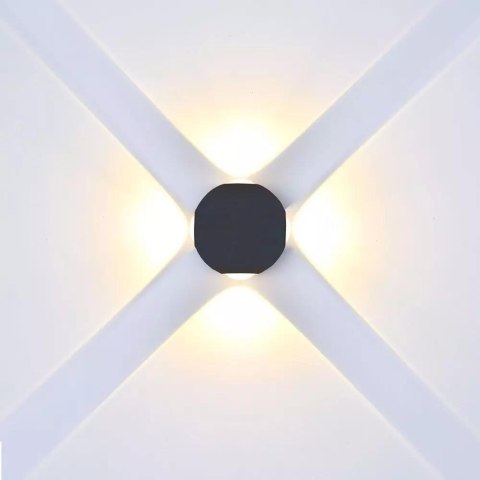 Kinkiet Ścienny V-TAC 4W LED Czarny Okrągły IP65 VT-834-B 4000K 428lm Kinkiet Ścienny V-TAC 4W LED Czarny Okrągły IP65 VT-834-B 4000K 428lm