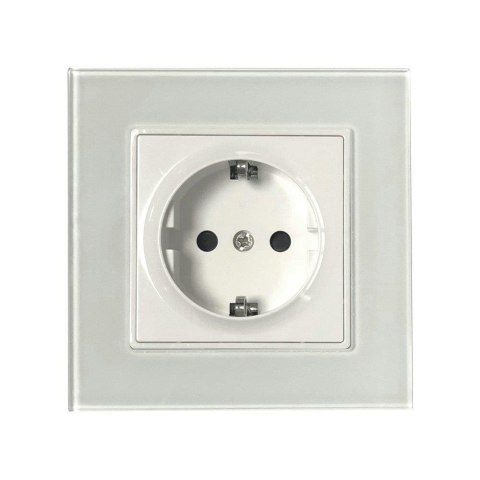 Gniazdo Szklane 16A Białe 86x86mm V-TAC VT-5711 Gniazdo Szklane 16A Białe 86x86mm V-TAC VT-5711