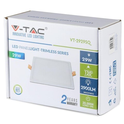 Panel LED V-TAC 29W Kwadrat VT-2929SQ 6500K 2800lm Panel LED V-TAC 29W Kwadrat VT-2929SQ 6500K 2800lm