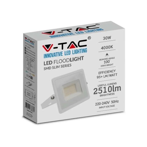 Projektor LED V-TAC 30W SMD E-Series Biały VT-4031 4000K 2510lm Projektor LED V-TAC 30W SMD E-Series Biały VT-4031 4000K 2510lm