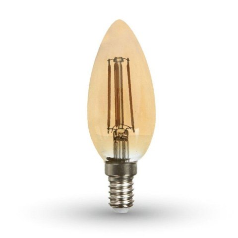 Żarówka LED V-TAC 4W Filament E14 Świeczka Bursztyn VT-1982 2700K 400lm Żarówka LED V-TAC 4W Filament E14 Świeczka Bursztyn VT-1982 2700K 400lm