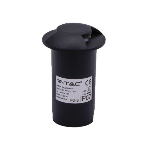 Oprawa Gruntowa Ogrodowa Najazdowa 1W LED Czarna 2-stronna IP67 V-TAC VT-1161-B 6500K 10lm Oprawa Gruntowa Ogrodowa Najazdowa 1W LED Czarna 2-stronna IP67 V-TAC VT-1161-B 6500K 10lm
