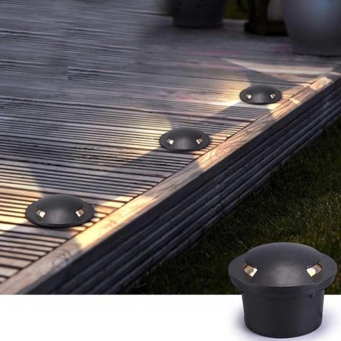 Oprawa Gruntowa Ogrodowa Najazdowa 1W LED Czarna 2-stronna IP67 V-TAC VT-1161-B 6500K 10lm Oprawa Gruntowa Ogrodowa Najazdowa 1W LED Czarna 2-stronna IP67 V-TAC VT-1161-B 6500K 10lm