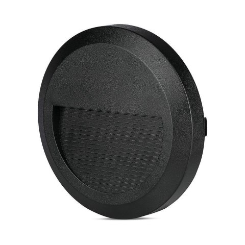 Oprawa Schodowa 2W LED V-TAC Czarna Okrągła 230V IP65 VT-1142 3000K 60lm