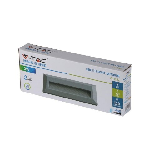 Oprawa Schodowa 3W LED V-TAC Szary Prostokąt 230V IP65 VT-1162 3000K 110lm Oprawa Schodowa 3W LED V-TAC Szary Prostokąt 230V IP65 VT-1162 3000K 110lm