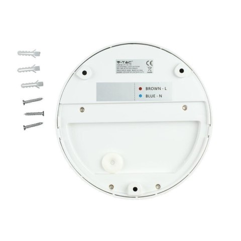 Oprawa Ścienna Elewacyjna 3W LED V-TAC Biała Okrągła 230V IP65 VT-1182-W 3000K 210lm