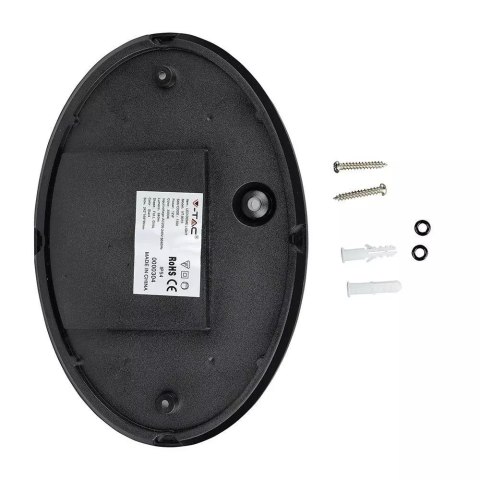 Plafon 12W LED V-TAC Owal Czarna IP54 VT-8010-B 3000K 840lm Plafon 12W LED V-TAC Owal Czarna IP54 VT-8010-B 3000K 840lm