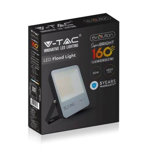 Projektor LED V-TAC 30W Czarny EVOLUTION 160Lm/W VT-4931 4000K 4800lm Projektor LED V-TAC 30W Czarny EVOLUTION 160Lm/W VT-4931 4000K 4800lm