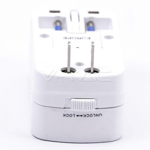 Uniwersalny Adapter Podróżny z zabezpieczeniem 2xUSB 2A V-TAC Uniwersalny Adapter Podróżny z zabezpieczeniem 2xUSB 2A V-TAC