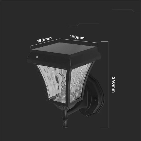 Kinkiet Ogrodowy Ścienny Solarny V-TAC 2W LED IP44 VT-982-S 3000K-4500K-6000K 110lm 3 Lata Gwarancji Kinkiet Ogrodowy Ścienny Solarny V-TAC 2W LED IP44 VT-982-S 3000K-4500K-6000K 110lm 3 Lata Gwarancji