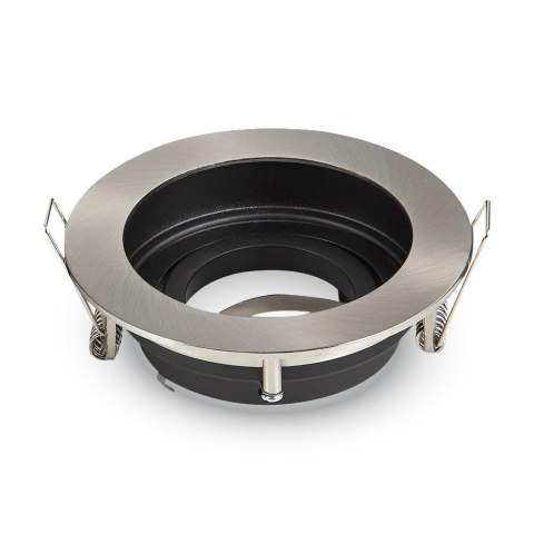 Oczko V-TAC Aluminiowe GU10 Okrągłe Satyna/Czarne VT-781RD-SN Oczko V-TAC Aluminiowe GU10 Okrągłe Satyna/Czarne VT-781RD-SN