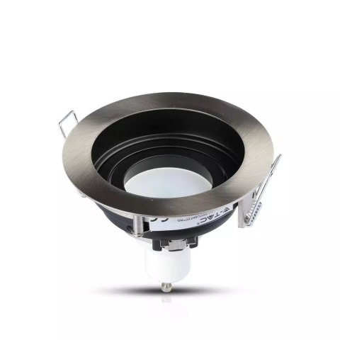 Oczko V-TAC Aluminiowe GU10 Okrągłe Satyna/Czarne VT-781RD-SN Oczko V-TAC Aluminiowe GU10 Okrągłe Satyna/Czarne VT-781RD-SN