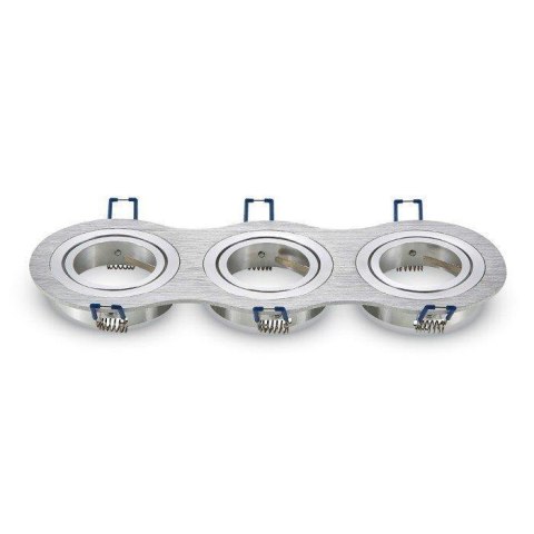 Oczko V-TAC Aluminiowe Odlew 3xGU10 Okrągłe Aluminium Szczotkowane VT-784RD-AB Oczko V-TAC Aluminiowe Odlew 3xGU10 Okrągłe Aluminium Szczotkowane VT-784RD-AB