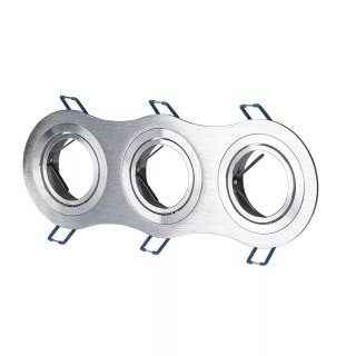 Oczko V-TAC Aluminiowe Odlew 3xGU10 Okrągłe Aluminium Szczotkowane VT-784RD-AB