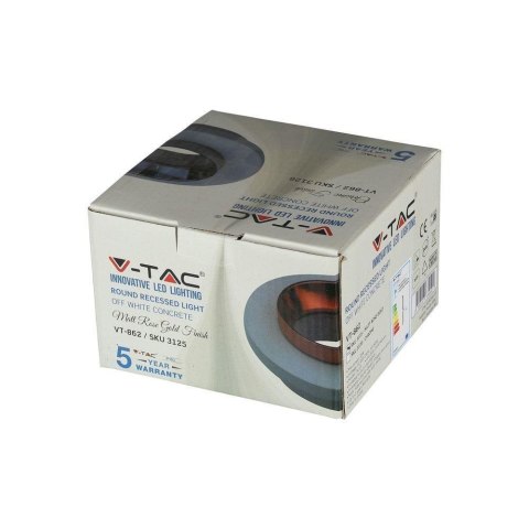 Oczko V-TAC GIPS BETON GU10 Okrągłe Wpuszczane Białe/Różowe Złoto VT-862-MRC 5 Lat Gwarancji Oczko V-TAC GIPS BETON GU10 Okrągłe Wpuszczane Białe/Różowe Złoto VT-862-MRC 5 Lat Gwarancji