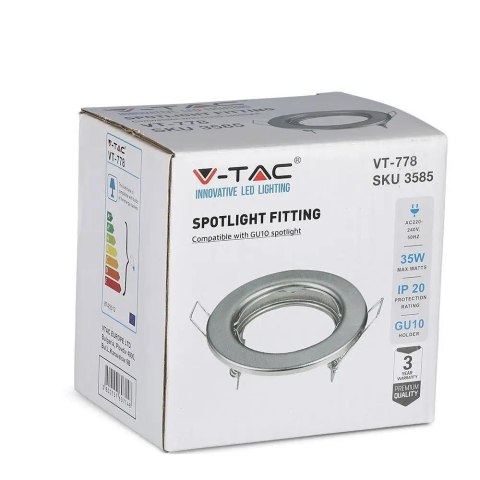 Oczko V-TAC GU10 Okrągłe Stałe Satyna (Opak. 2 szt) VT-778-SN Oczko V-TAC GU10 Okrągłe Stałe Satyna (Opak. 2 szt) VT-778-SN