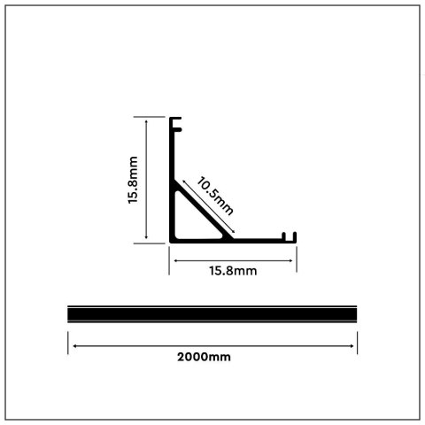 Profil Aluminiowy V-TAC 2mb Czarny, Klosz Czarny, Kątowy VT-8109 Profil Aluminiowy V-TAC 2mb Czarny, Klosz Czarny, Kątowy VT-8109