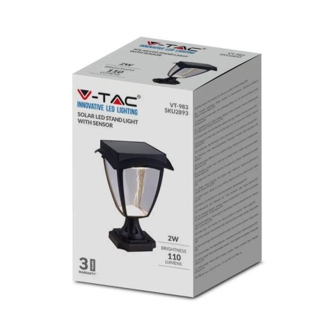 Słupek Ogrodowy Solarny V-TAC 2W LED IP44 25cm VT-983 3000K+6000K 110lm 3 Lata Gwarancji Słupek Ogrodowy Solarny V-TAC 2W LED IP44 25cm VT-983 3000K+6000K 110lm 3 Lata Gwarancji