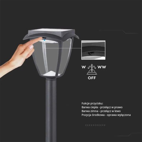 Słupek Ogrodowy Solarny V-TAC 2W LED IP44 94cm VT-984 3000K+6000K 110lm 3 Lata Gwarancji Słupek Ogrodowy Solarny V-TAC 2W LED IP44 94cm VT-984 3000K+6000K 110lm 3 Lata Gwarancji