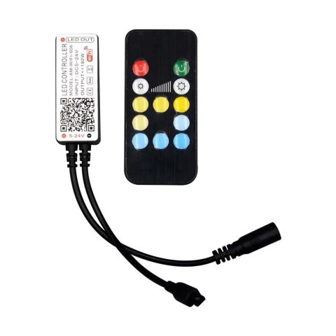 Sterownik Taśm V-TAC LED CCT MONO Jednokolorowy 12V/24V WiFi + RF Radiowy 24 Przyciski VT-2427 Sterownik Taśm V-TAC LED CCT MONO Jednokolorowy 12V/24V WiFi + RF Radiowy 24 Przyciski VT-2427