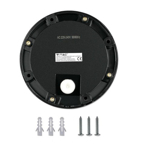 Oprawa Schodowa 2W LED V-TAC Czarna Okrągła 230V IP65 VT-1142 3000K 80lm