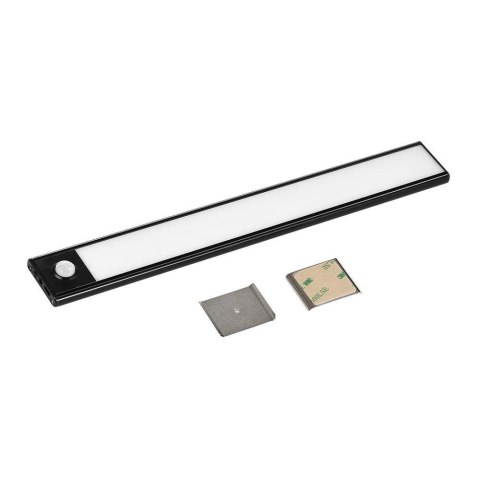 Oprawa podszafkowa V-TAC 1,5W LED Czarna Czujnik Ruchu Ładowanie USB 30cm VT-8141 4000K 110lm