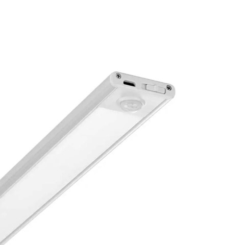Oprawa podszafkowa V-TAC 2W LED Srebrna Czujnik Ruchu Ładowanie USB 40cm VT-8142 3000K 160lm