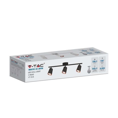 Oprawa Listwa Sufitowa V-TAC 15W LED Czarna VT-818 3000K 1620lm 3 Lata Gwarancji Oprawa Listwa Sufitowa V-TAC 15W LED Czarna VT-818 3000K 1620lm 3 Lata Gwarancji
