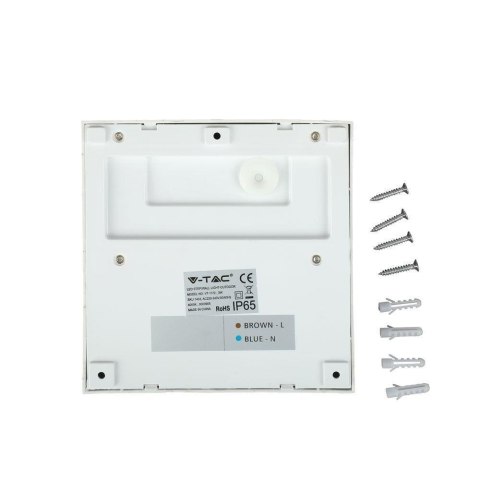Oprawa Ścienna Elewacyjna 3W LED V-TAC Biała Kwadrat 230V IP65 VT-1172 3000K 70lm Oprawa Ścienna Elewacyjna 3W LED V-TAC Biała Kwadrat 230V IP65 VT-1172 3000K 70lm