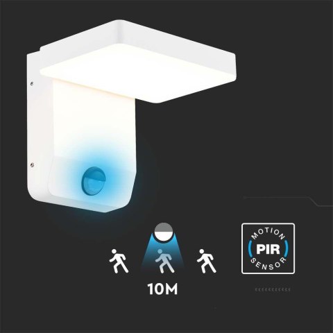 Projektor Oprawa Elewacyjna V-TAC 17W Czujnik Ruchu Biała IP65 VT-11020S 3000K 2520lm