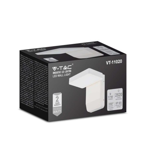 Projektor Oprawa Elewacyjna V-TAC 17W LED Biała IP65 VT-11020 4000K 2580lm