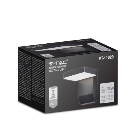 Projektor Oprawa Elewacyjna V-TAC 17W LED Czarna IP65 VT-11020 3000K 2580lm
