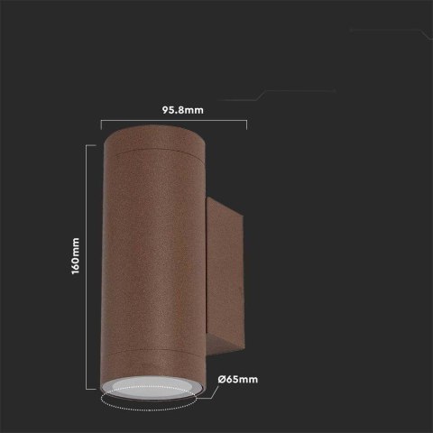 Kinkiet Ścienny Ogrodowy Elewacyjny V-TAC Góra Dół 2xGU10 Brąz Corten IP54 VT-11015-C Kinkiet Ścienny Ogrodowy Elewacyjny V-TAC Góra Dół 2xGU10 Brąz Corten IP54 VT-11015-C